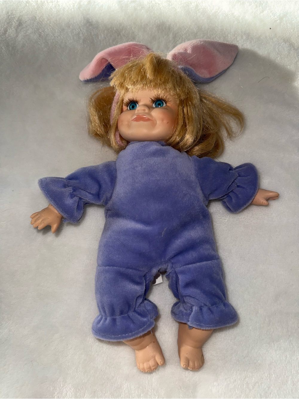 Rare Collection choicePurple Plush Bunny Romper Doll with Blonde Hair
